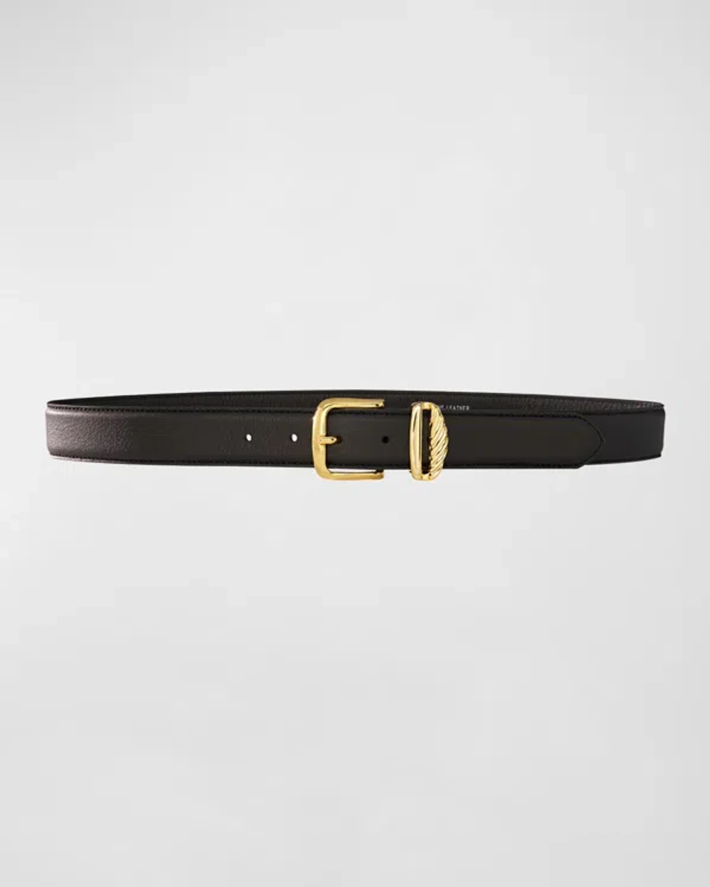 Aureum Belt No. 3 in Black with Gold Hardware No. 3 Belt by Aureum Collective at THE MILE main image 2