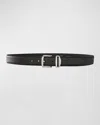 Aureum Collective No. 3 French Rope Buckled Leather Belt In Black Silver
