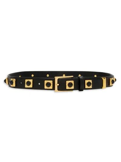 Aureum Collective Women's No. 2 Onyx-studded Leather Belt In Black
