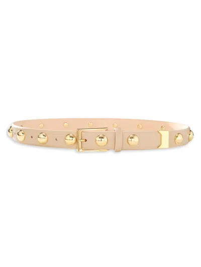 Aureum Collective Women's Studded Leather Belt In Sand