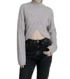 Aureum Cross Over Turtleneck Sweater In Heather Grey In Grey