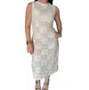 Aureum Embroidered Crochet Midi Dress In Ivory In White