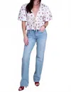 Aureum Floral Peplum Tie Top In Rose In Neutral