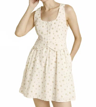 Aureum Floral Vest Mini Dress In Ivory In Multi