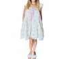 Aureum Flutter Sleeve Mini Floral Dress In White In White