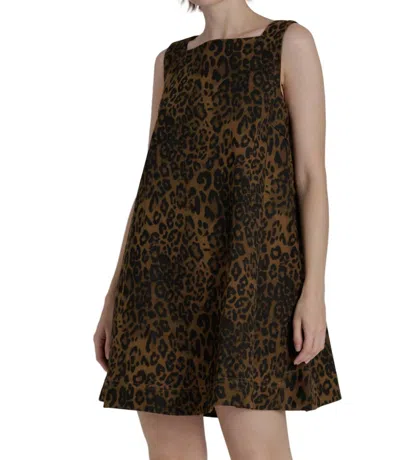 Aureum Leopard Mini Dress In Brown Multi