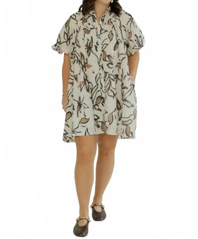 Aureum Maple Blossom Mini Dress In Sienna In White