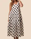 Aureum Maria Polka Dot Tiered Tank Dress In White In White