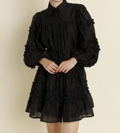 Aureum Molly Long Sleeve Mini Dress In Black