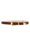 Aureum No. 16 Crocodile Texture Leather Belt In Multi