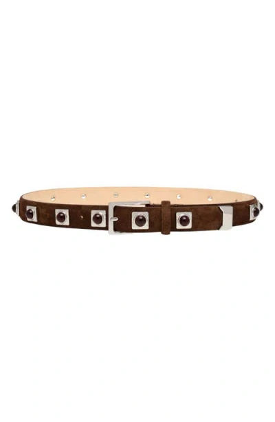 Aureum No. 2 Stud Leather Belt In Metallic