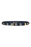 Aureum No. 2 Stud Leather Belt In Blue
