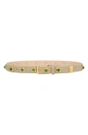 Aureum No. 2 Stud Leather Belt In Gray