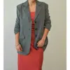 Aureum Oversized Menswear Blazer In Charcoal