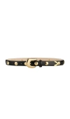 Aureum Patent Studded Belt In 黑色&金黄色