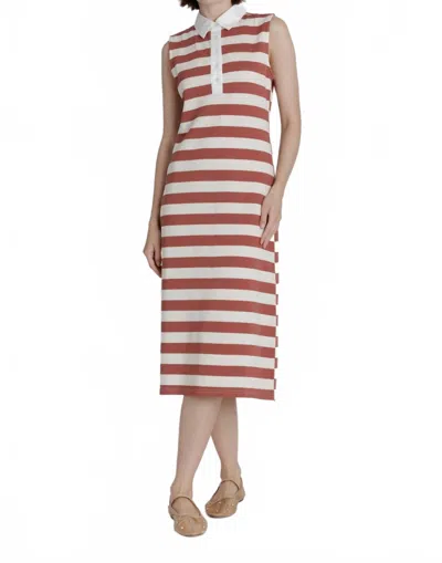 Aureum Polo Rugby Midi Dress In Brick In Nude