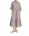 Aureum Presley Pintuck Midi Shirt Dress In Lilac In Multi