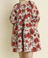 Aureum Roses Damsk Babydoll Dress In Red In Red