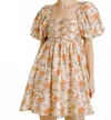 Aureum Ruched Shirred Mini Dress In Multi In Multi