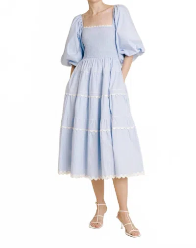 Aureum Skyline Flair Midi Dress In Blue
