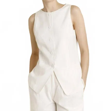 Aureum Sleeveless Linen Vest In White