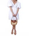 Aureum Smocked Puff Sleeve Mini Dress In White In White