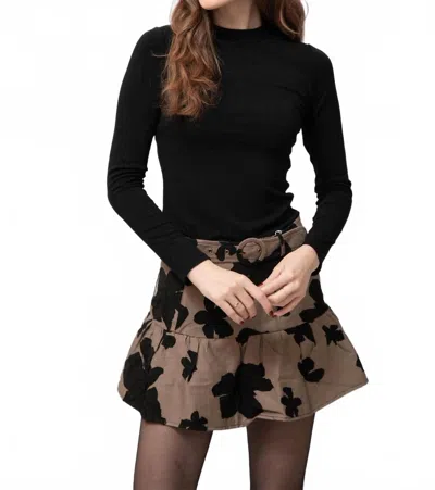 Aureum Sophie Jacquard Mini Skirt In Beige In Multi