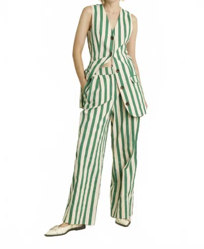 Aureum Stripers Green Twill Pant