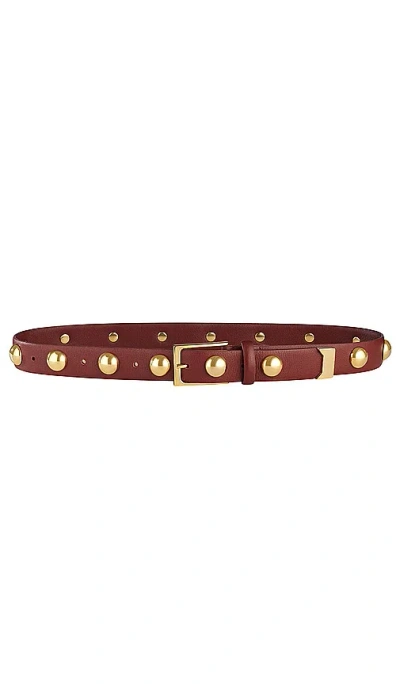 Aureum Studded Belt In Red & Gold