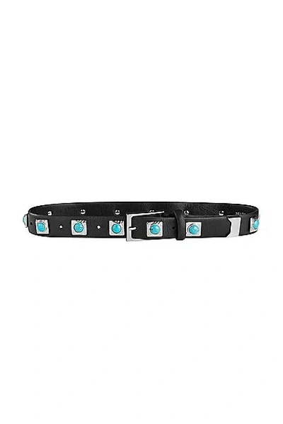 Aureum Studded Belt In Silver & Turquoise