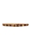 Aureum Studded Leather Belt In Brown