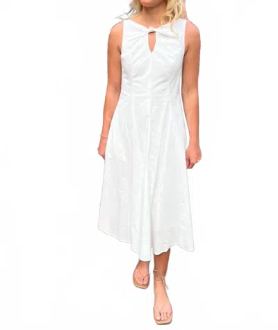 Aureum The Poplin Dress In White In Multi