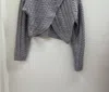 Aureum Women's Cross Over Turtleneck Sweater In Heather Grey
