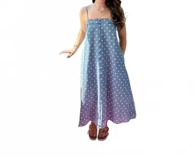Aureum Women's Denim A Line Midi Dress In Blue