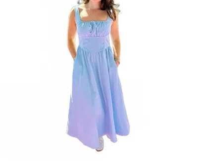 Aureum Women's Twill Corset Midi Dress In Blue In Multi