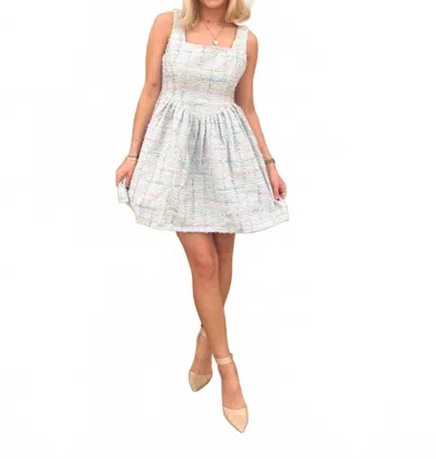 Aureum Wren Tweed Mini Dress In Blue