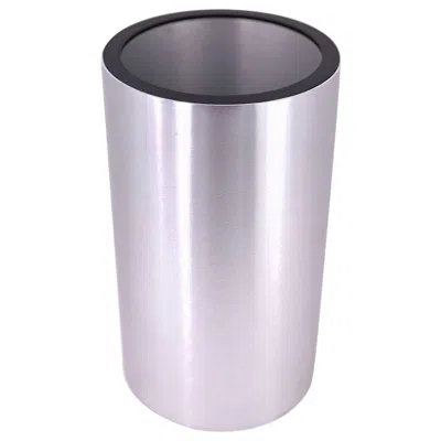 Pre-owned Aurora Polished Brushed Aluminum Wine Cooler By  Designs Associates In Gray