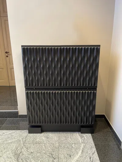 Pre-owned Aurora Rare Brutalist Ebonised Oak Bar, De Coene In Brown