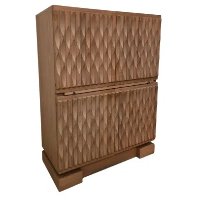 Pre-owned Aurora Rare Brutalist Oak Bar, De Coene In Brown