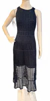Aurora Women's Dawn Crochet Midi Dress In Navy In Blue