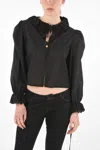 Aurore Van Milhem Sangallo Details Cropped Iris Blousa In Black