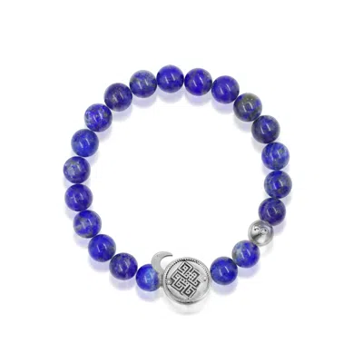 Aurozia Women's Blue / Silver Three Charms Venus Bound White Gold Plated The Endless Love Knot And Venus Coi In Blue/silver