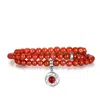 Aurozia Women's Five Elements Fire/ Sterling Silver Red Color Healing South Red Agate The Sun Firebird Penda In Orange