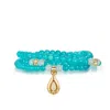 Aurozia Women's Gold / Silver Five Elements Water Aquamarine Waterdrop Pendant Three Layered Crystal Bracele In Blue