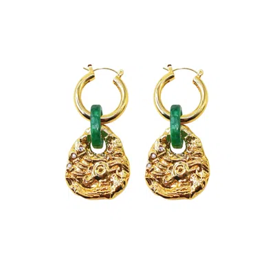 Aurozia Women's Flying Bird Love Odyssey Gold Platinum Plated Ancient Bronze Phoenix Coin Drop Earrings