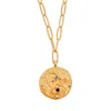 Aurozia Women's Gold Constellations Capricorn Double-sided Customized Coin Necklace In Gold