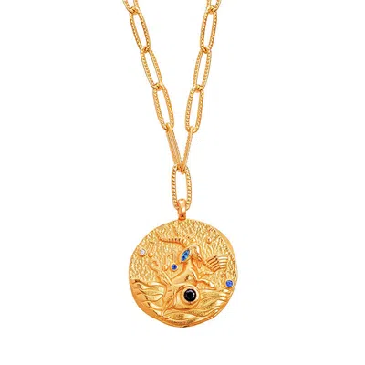 Aurozia Women's Gold Constellations Capricorn Double-sided Customized Coin Necklace