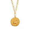 Aurozia Women's Gold Constellations Sagittarius Double-sided Coin Necklace In Gold