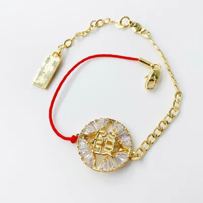 Aurozia Women's Gold Fortune Unfolds Red Rope Chain Good Luck Bracelet