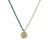 Aurozia Women's Gold / Green Three Charms Venus Bound The Endless Love Knot Crystal Beaded Necklace Malachit In Multi
